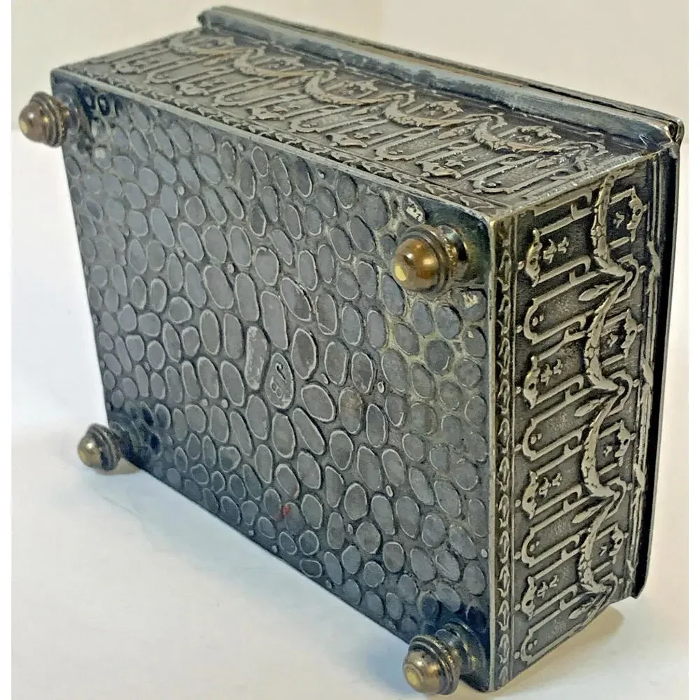Antique Jennings Brothers JB Reposse Metal Jewelry Trinket Cigarette Box 8